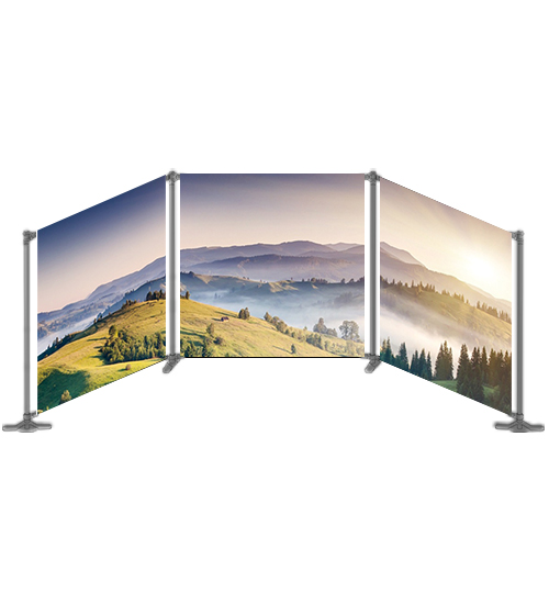 Triple Extended Adjustable Banner Stand